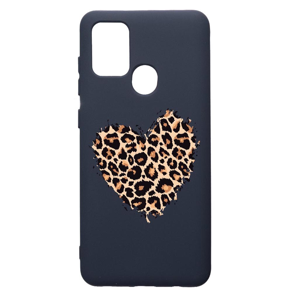 Husa Premium Silicon Compatibila Cu Samsung Galaxy A21S, Leopard Heart, cu interiorul din material textil, protectie camera, Alaskan Blue, PAB761