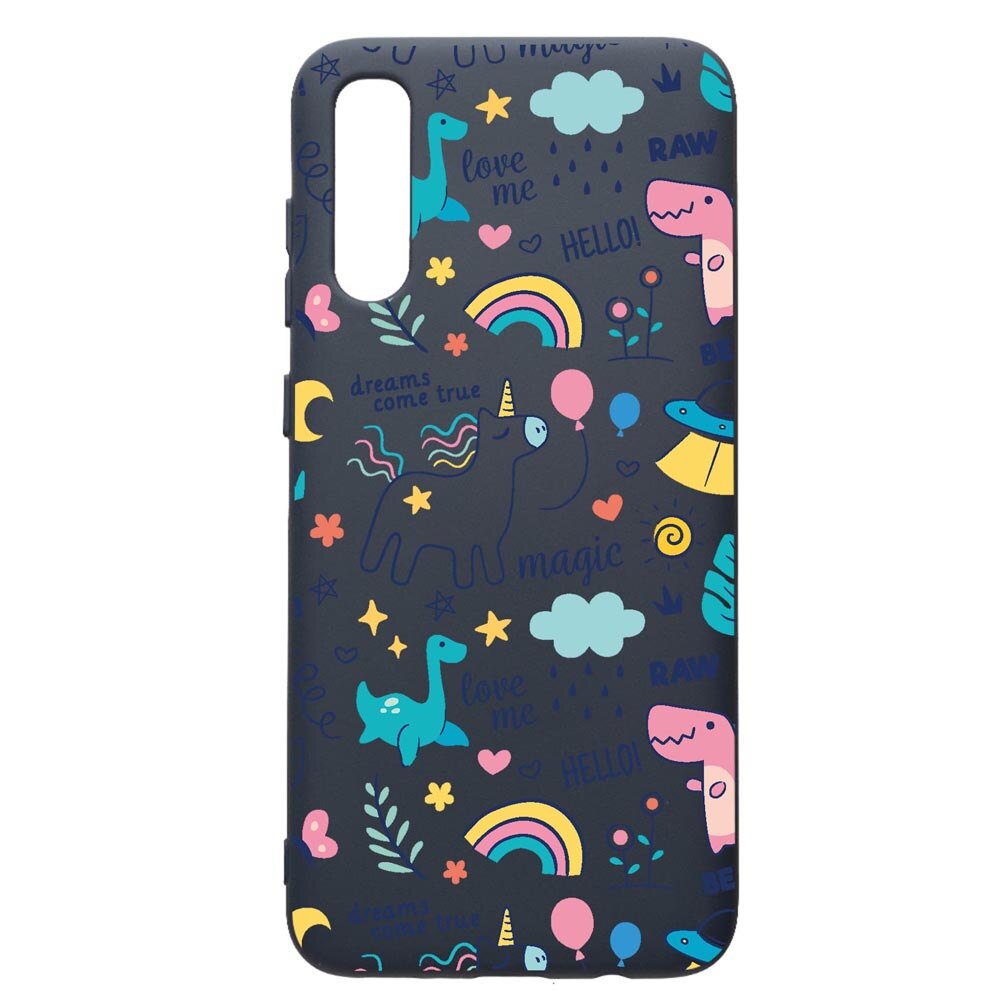 Husa Premium Silicon Compatibila Cu Samsung Galaxy A70, Unicorn - Dreams Come True, cu interiorul din material textil, protectie camera, Alaskan Blue, PAB759