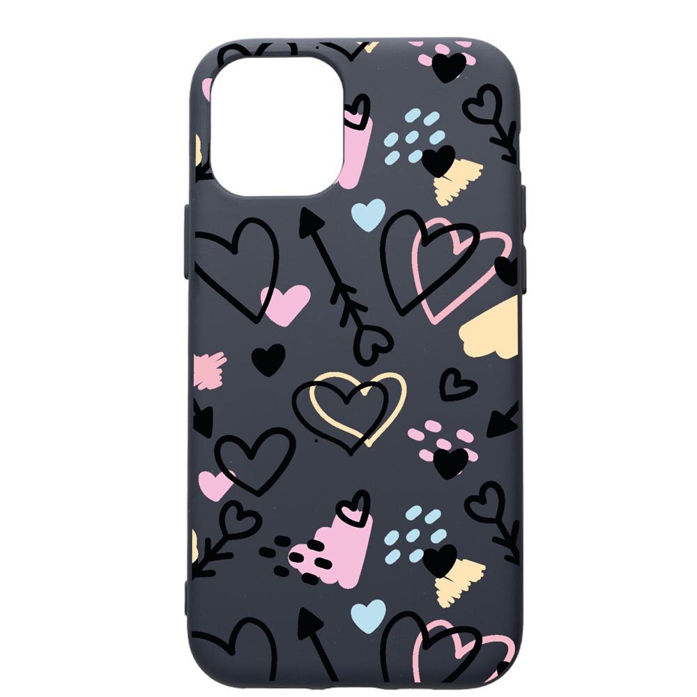 Husa Premium Silicon Compatibila Cu Apple IPhone 12 Pro Max, Love Symbols, cu interiorul din material textil, protectie camera, Alaskan Blue, PAB764