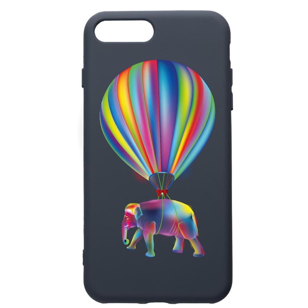 Husa Premium Silicon Compatibila Cu Apple iPhone 8 Plus / iPhone 7 Plus, Rainbow Elefant, cu interiorul din material textil, protectie camera, Alaskan Blue, PAB767