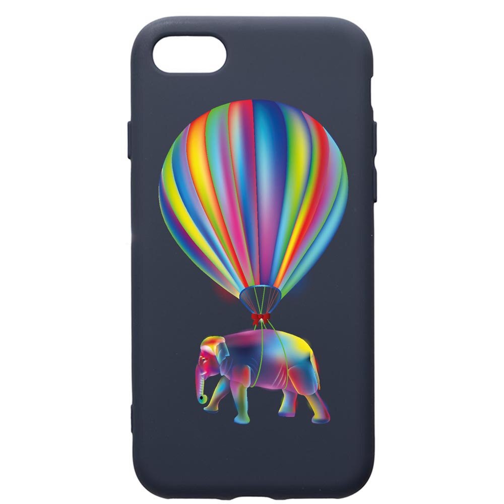 Husa Premium Silicon Compatibila Cu Apple IPhone SE 2 / iPhone 8 / iPhone 7, Rainbow Elefant, cu interiorul din material textil, protectie camera, Alaskan Blue, PAB767