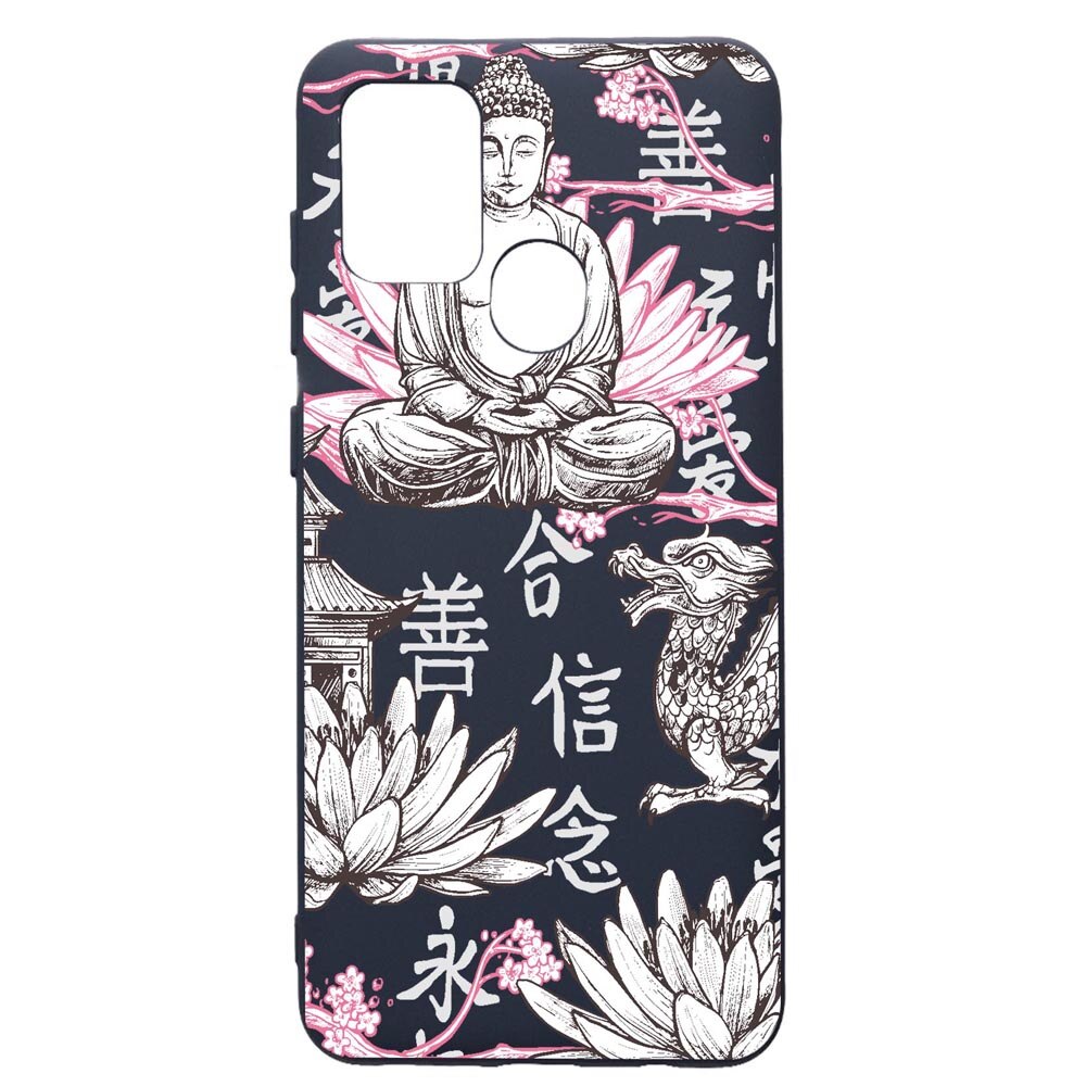 Husa Premium Silicon Compatibila Cu Samsung Galaxy A21S, Budha, cu interiorul din material textil, protectie camera, Alaskan Blue, PAB768