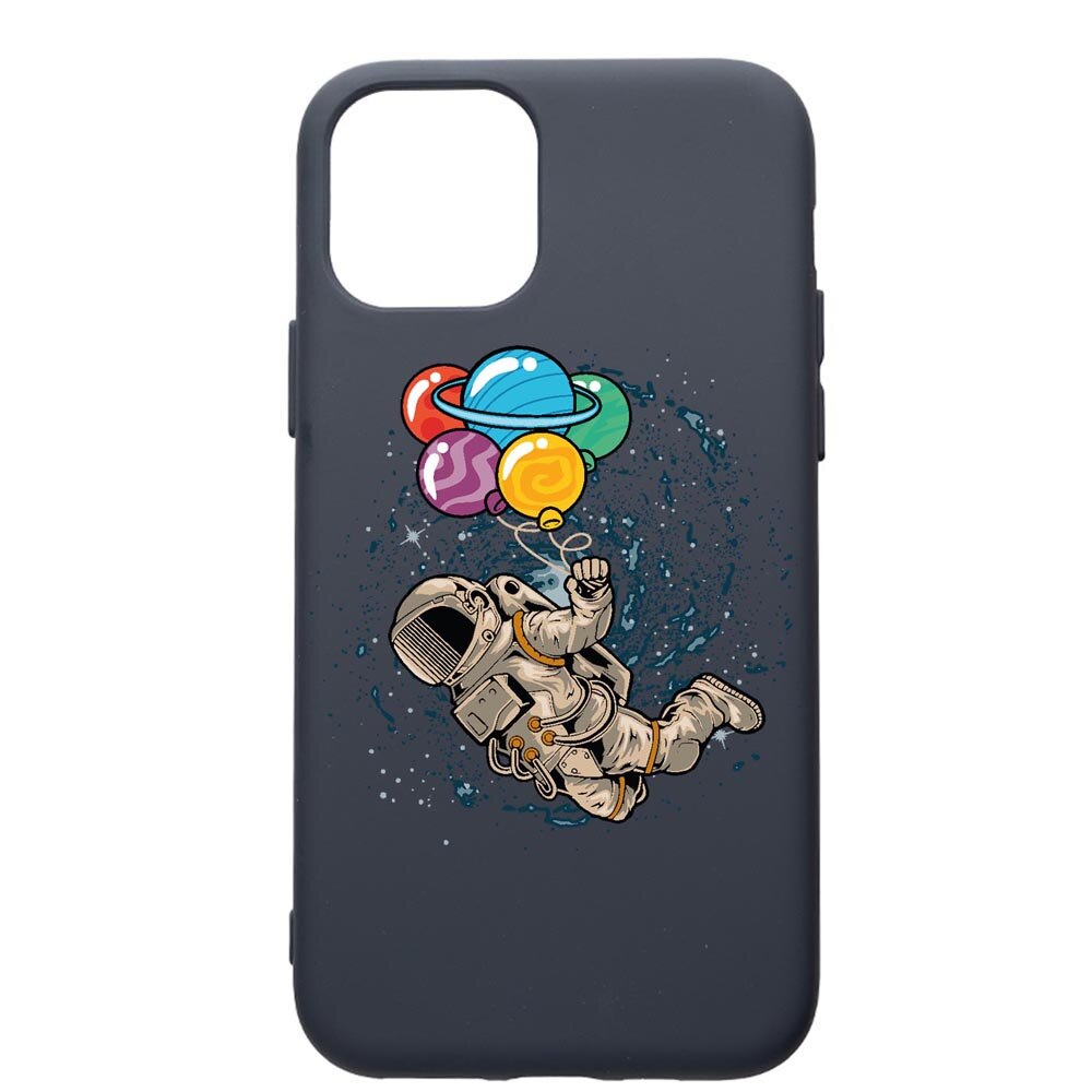 Husa Premium Silicon Compatibila Cu Apple IPhone 12 Pro, Happy Astronaut, cu interiorul din material textil, protectie camera, Alaskan Blue, PAB773