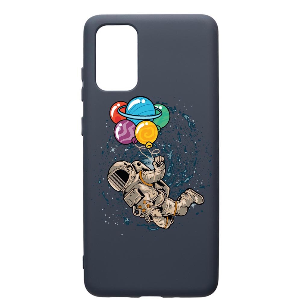 Husa Premium Silicon Compatibila Cu Samsung Galaxy S20 Plus, Happy Astronaut, cu interiorul din material textil, protectie camera, Alaskan Blue, PAB773