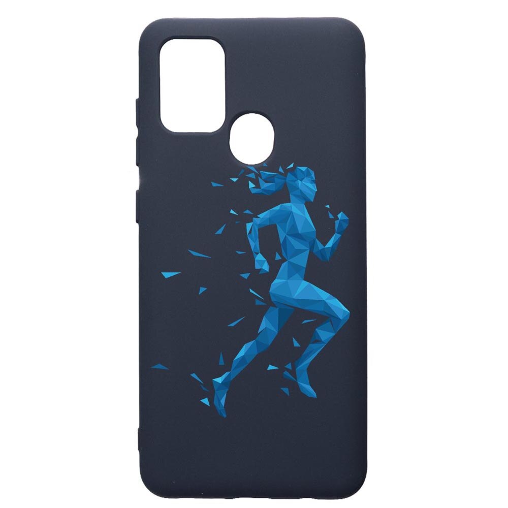 Husa Premium Silicon Compatibila Cu Samsung Galaxy A21S, Running, cu interiorul din material textil, protectie camera, Alaskan Blue, PAB777