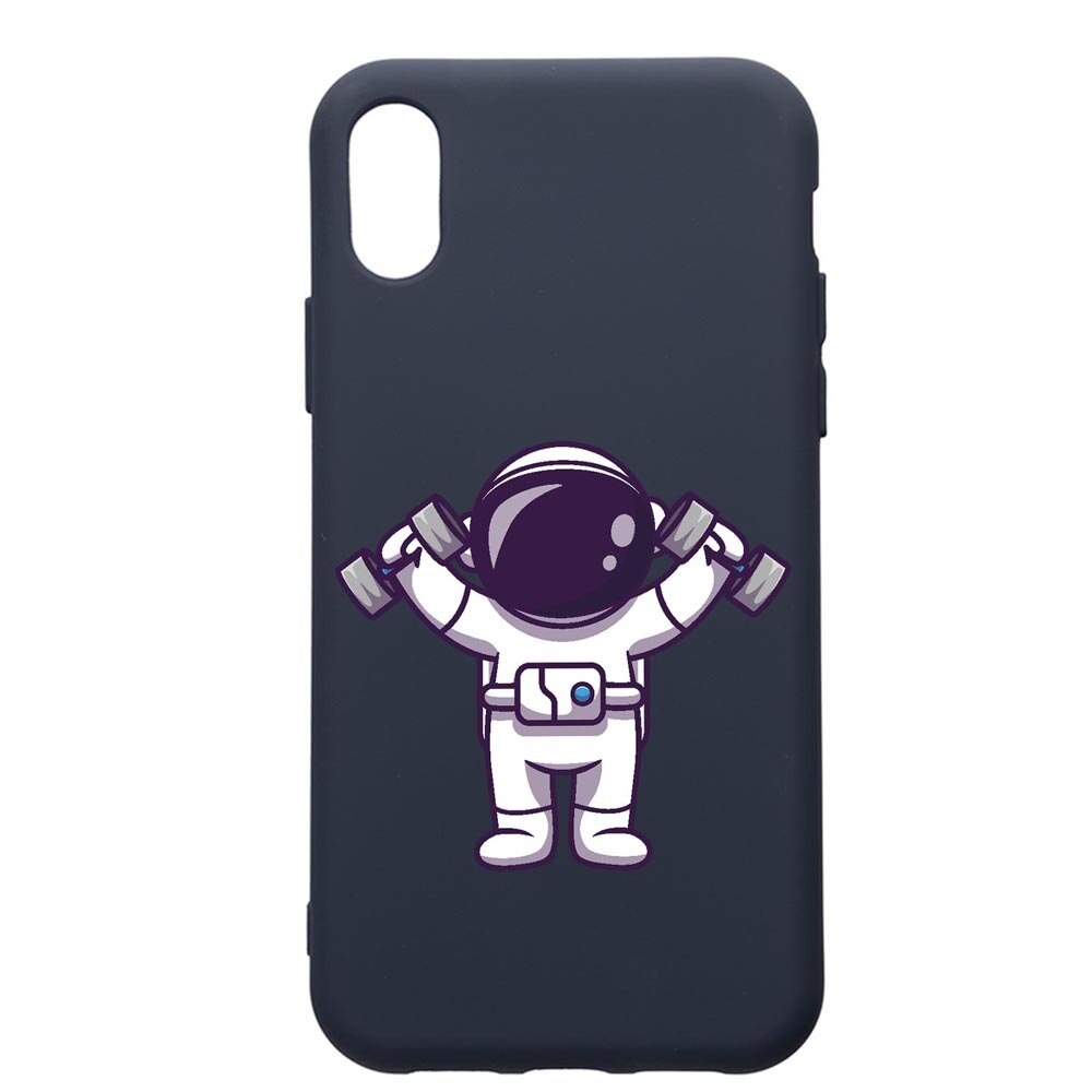 Husa Premium Silicon Compatibila Cu Apple IPhone XS Max, Astronaut Gym, cu interiorul din material textil, protectie camera, Alaskan Blue, PAB778