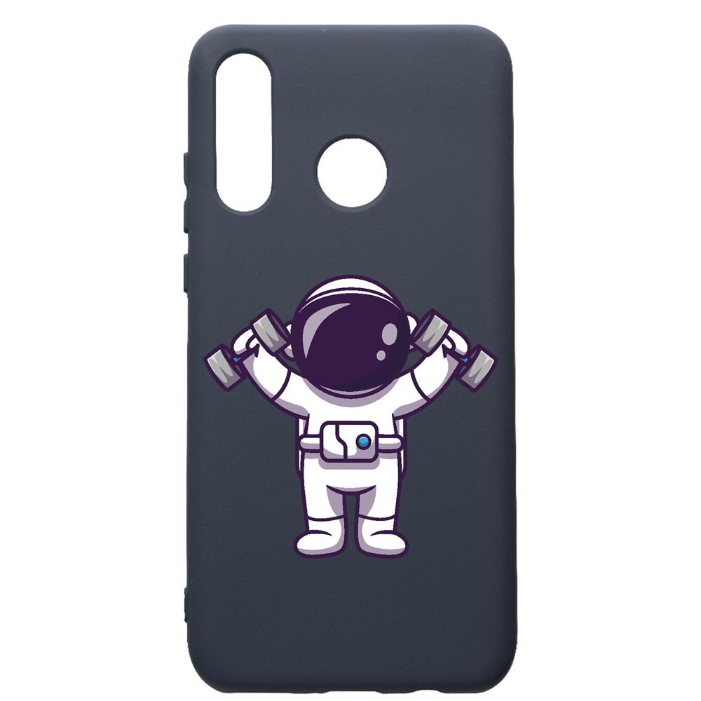 Husa Premium Silicon Compatibila Cu Huawei P30 Lite, Astronaut Gym, cu interiorul din material textil, protectie camera, Alaskan Blue, PAB778