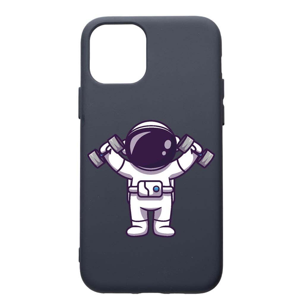 Husa Premium Silicon Compatibila Cu Apple IPhone 11 Pro, Astronaut Gym, cu interiorul din material textil, protectie camera, Alaskan Blue, PAB778