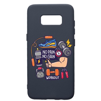 Husa Premium Silicon Compatibila Cu Samsung Galaxy S8, Workout - No Pain No Gain, cu interiorul din material textil, protectie camera, Alaskan Blue, PAB783 Husa Premium Silicon Compatibila Cu Samsung Galaxy S8, Workout - No Pain No Gain, cu interiorul din material textil, protectie camera, Alaskan Blue, PAB783