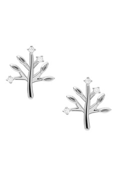 Fossil, Cercei din otel inoxidabil cu tija si zirconia, Argintiu Fossil, Cercei din otel inoxidabil cu tija si zirconia, Argintiu