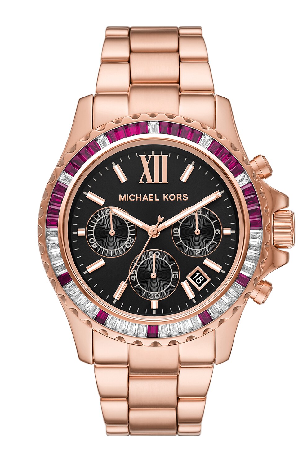 Michael Kors, Ceas cronograf cu coroana cu cristale, Auriu rose