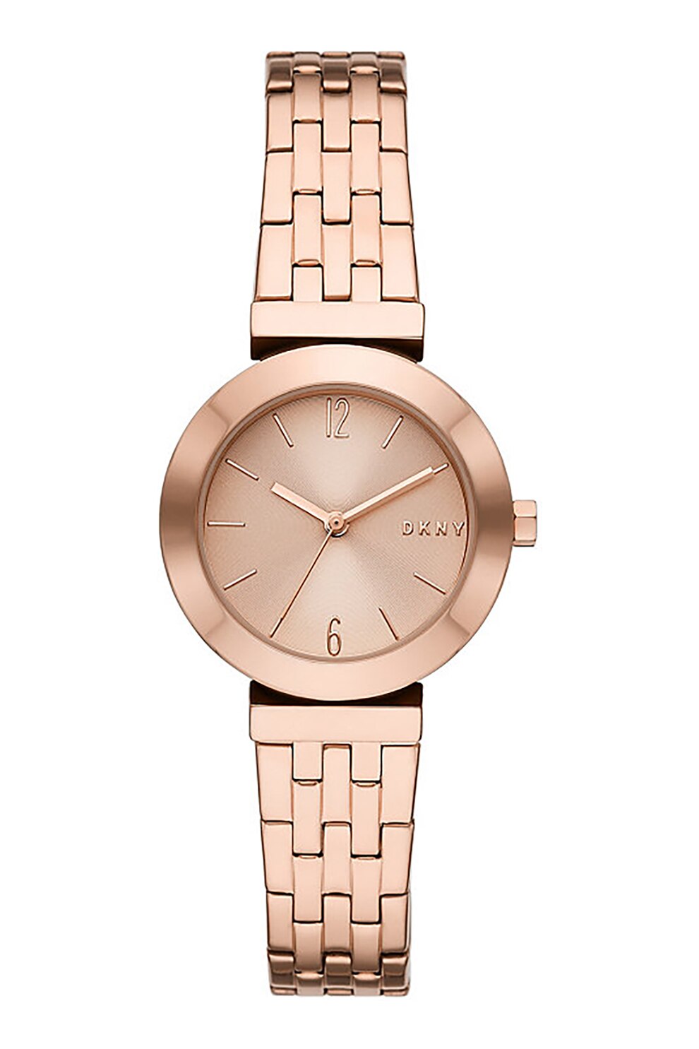 DKNY, Ceas de otel inoxidabil cu logo, Roz auriu