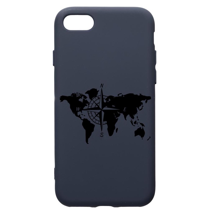 Husa Premium Silicon Compatibila Cu Apple IPhone SE 2 / iPhone 8 / iPhone 7, Traveler, cu interiorul din material textil, protectie camera, Alaskan Blue, PAB735