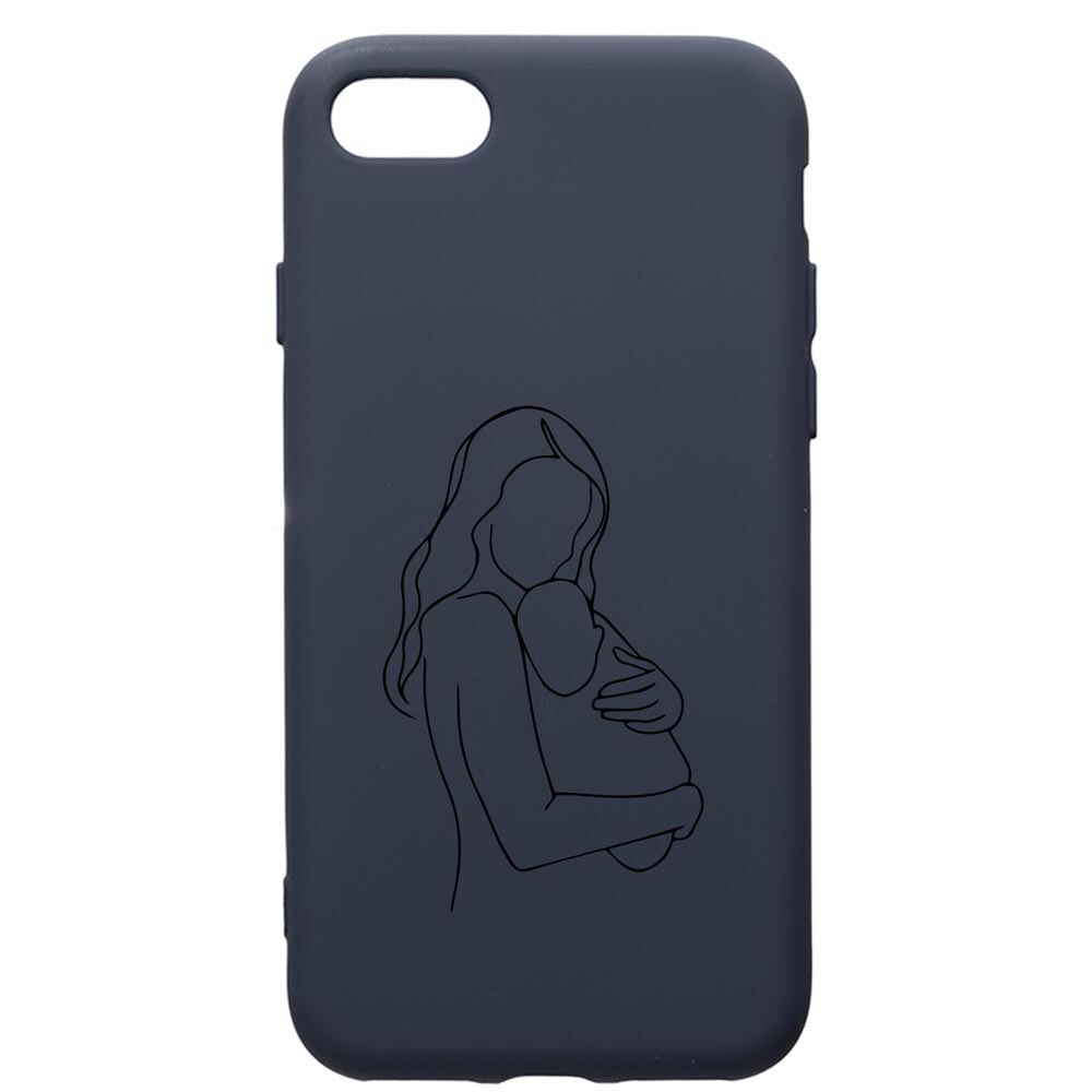 Husa Premium Silicon Compatibila Cu Apple IPhone SE 2 / iPhone 8 / iPhone 7, Mother Love, cu interiorul din material textil, protectie camera, Alaskan Blue, PAB747