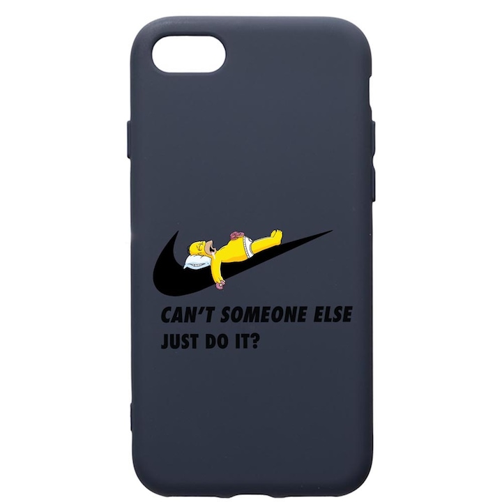 Husa Premium Silicon Compatibila Cu Apple IPhone SE 2 / iPhone 8 / iPhone 7, Simpson - Just Do It, cu interiorul din material textil, protectie camera, Alaskan Blue, PAB751