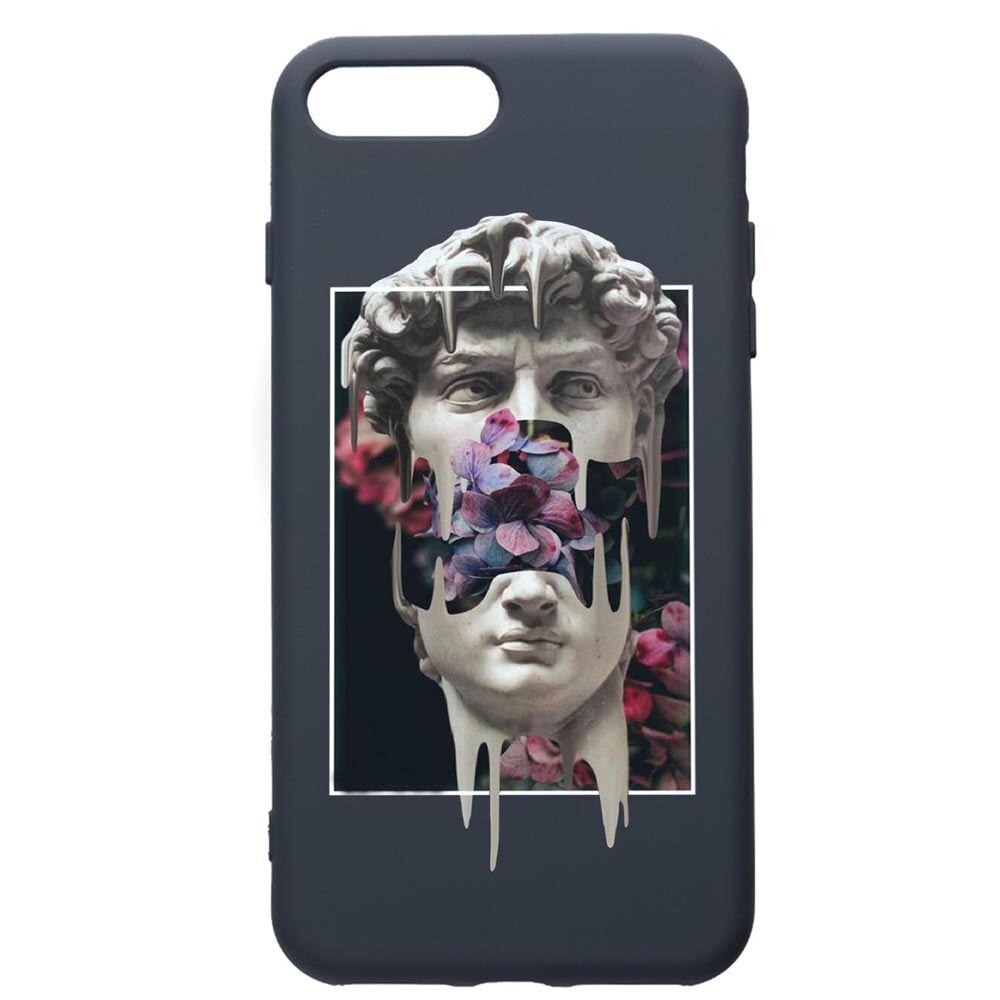Husa Premium Silicon Compatibila Cu Apple iPhone 8 Plus / iPhone 7 Plus, David Statue, cu interiorul din material textil, protectie camera, Alaskan Blue, PAB753