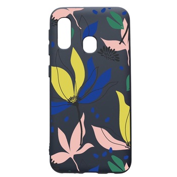 Husa Premium Silicon Compatibila Cu Samsung Galaxy A20E, Flowers Pattern, cu interiorul din material textil, protectie camera, Alaskan Blue, PAB754 Husa Premium Silicon Compatibila Cu Samsung Galaxy A20E, Flowers Pattern, cu interiorul din material textil, protectie camera, Alaskan Blue, PAB754