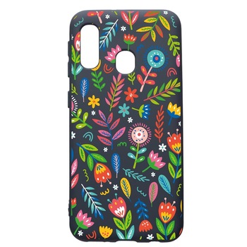 Husa Premium Silicon Compatibila Cu Samsung Galaxy A20E, Happy Flowers, cu interiorul din material textil, protectie camera, Alaskan Blue, PAB756 Husa Premium Silicon Compatibila Cu Samsung Galaxy A20E, Happy Flowers, cu interiorul din material textil, protectie camera, Alaskan Blue, PAB756