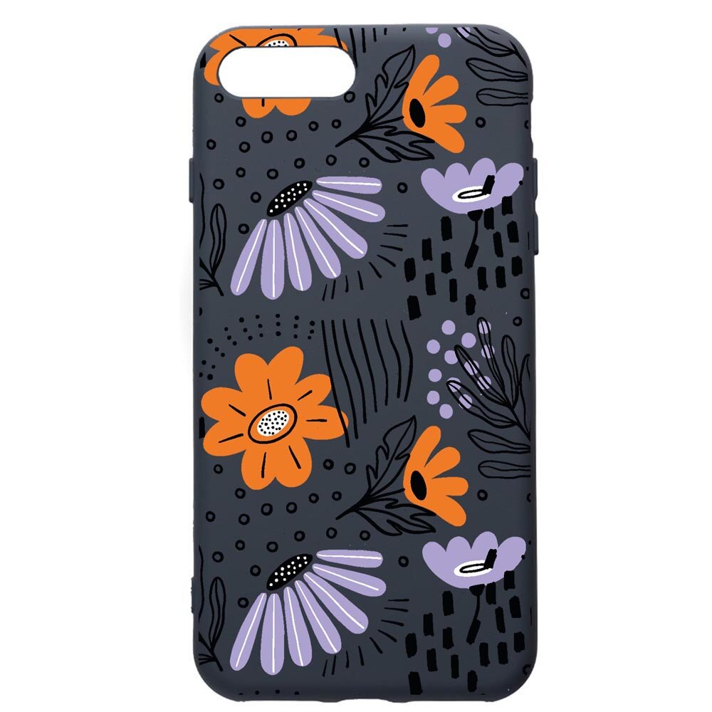 Husa Premium Silicon Compatibila Cu Apple iPhone 8 Plus / iPhone 7 Plus, Flowers - Pastel Colors, cu interiorul din material textil, protectie camera, Alaskan Blue, PAB757