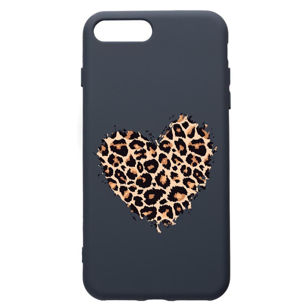 Husa Premium Silicon Compatibila Cu Apple iPhone 8 Plus / iPhone 7 Plus, Leopard Heart, cu interiorul din material textil, protectie camera, Alaskan Blue, PAB761