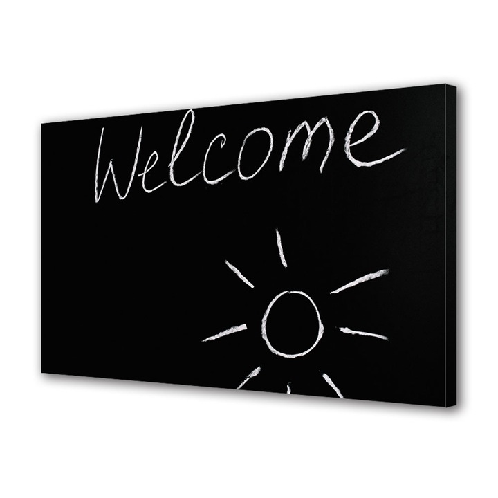 Tablou Canvas Premium, Art Star, Welcome sun, Mesaje, Panza pe cadru de lemn, Decoratiuni Moderne pentru Casa, 50 x 70 cm