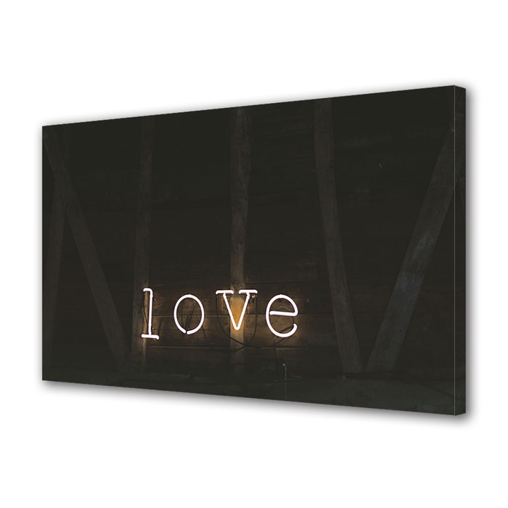 Tablou Canvas Premium, Art Star, Love in the darkness, Mesaje, Panza pe cadru de lemn, Decoratiuni Moderne pentru Casa, 20 x 30 cm