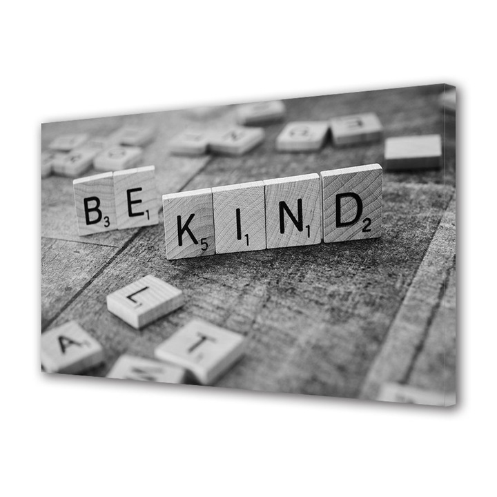 Tablou Canvas Premium, Art Star, Be Kind, Mesaje, Panza pe cadru de lemn, Decoratiuni Moderne pentru Casa, 40 x 60 cm