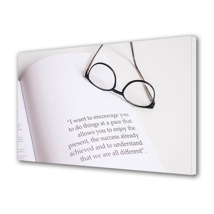 Tablou Canvas Premium, Art Star, Citat motivational, Mesaje, Panza pe cadru de lemn, Decoratiuni Moderne pentru Casa, 20 x 30 cm