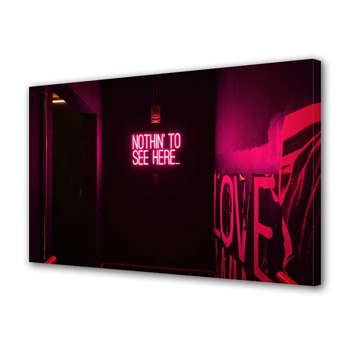 Tablou Canvas Premium, Art Star, Nimic de vazut, Mesaje, Panza pe cadru de lemn, Decoratiuni Moderne pentru Casa, 20 x 30 cm