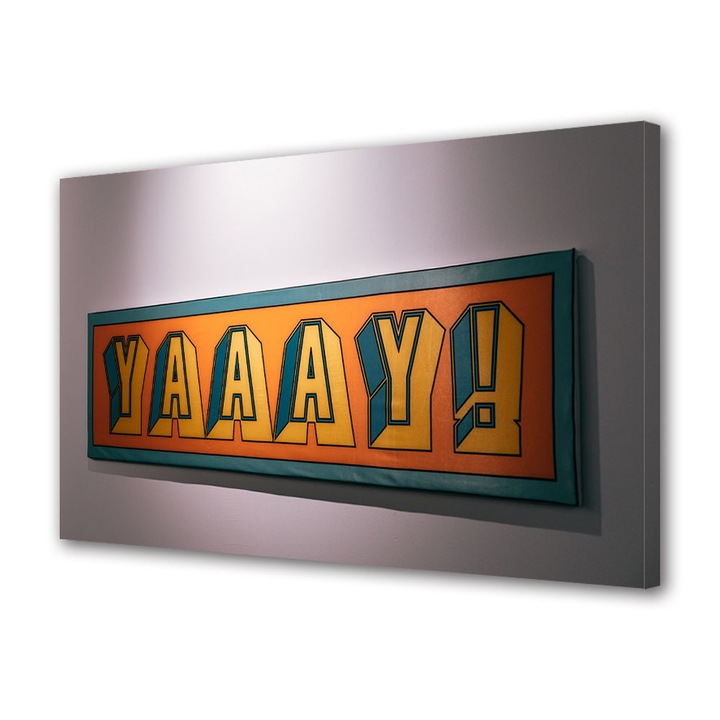 Tablou Canvas Premium, Art Star, Yaay, Mesaje, Panza pe cadru de lemn, Decoratiuni Moderne pentru Casa, 20 x 30 cm