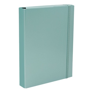 Cutie Zola® pentru depozitat documente, 23.5x4x31.5 cm, prindere cu elastic, verde metalic Cutie Zola® pentru depozitat documente, 23.5x4x31.5 cm, prindere cu elastic, verde metalic