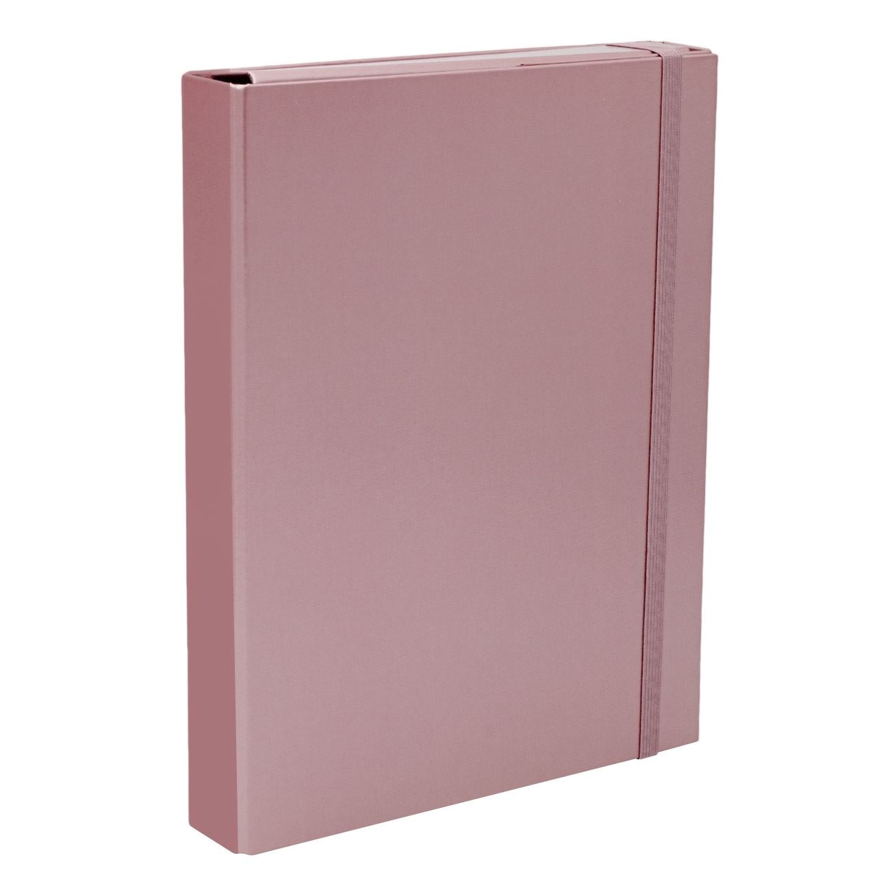 Cutie Zola® pentru depozitat documente, 23.5x4x31.5 cm, prindere cu elastic, roz metalic