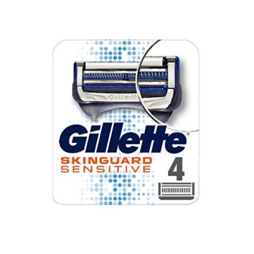 Set 4 Rezerve aparat de ras Skinguard Sensitive, Gillette, argintiu