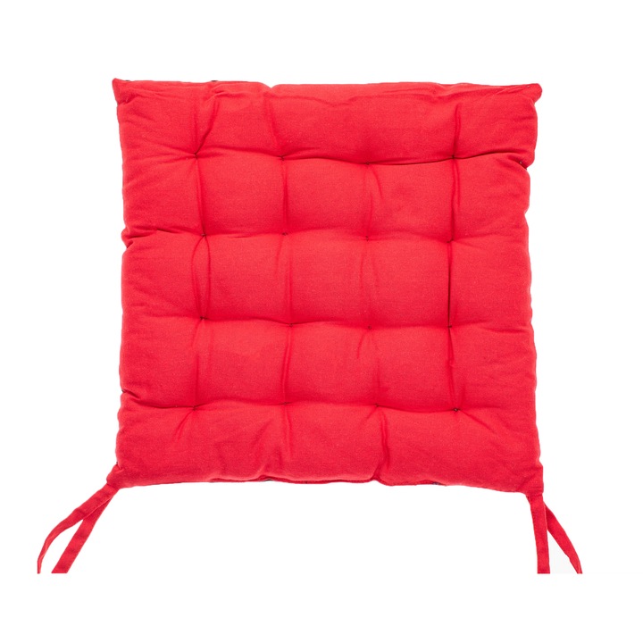 Възглавница за стол Mendola Interior, 40x40x6 см, 100% памук, 2 лица, 16 точки, Червен