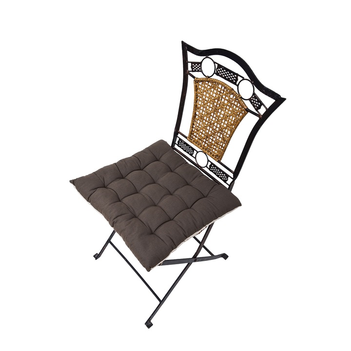 Perna pentru scaun Mendola Interior, 40x40x6 cm, bumbac 100%, 2 fete, 16 puncte, cappuccino