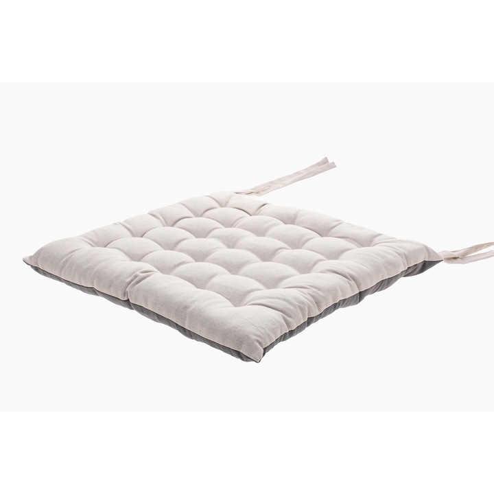 Perna pentru scaun Mendola Interior, 40x40x6 cm, bumbac 100%, 2 fete, 25 puncte, bej-gri
