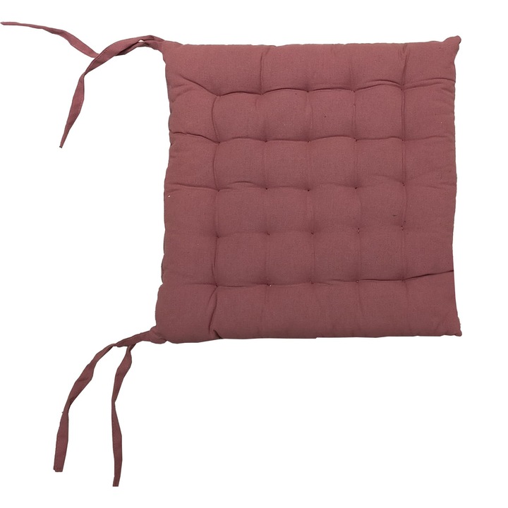 Възглавница за стол Mendola Interior, 40x40x6 см, 100% памук, 2 лица, 25 точки, Розов/Бежов