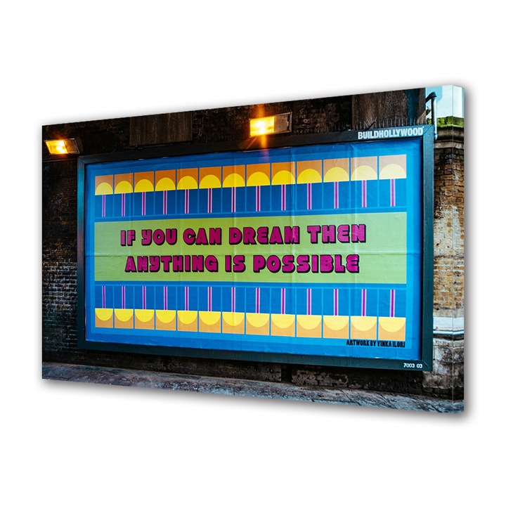 Tablou Canvas Premium, Art Star, Anything is possible, Mesaje, Panza pe cadru de lemn, Decoratiuni Moderne pentru Casa, 20 x 30 cm