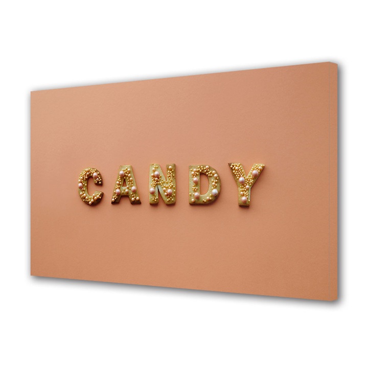 Tablou Canvas Premium, Art Star, Candy, Mesaje, Panza pe cadru de lemn, Decoratiuni Moderne pentru Casa, 20 x 30 cm