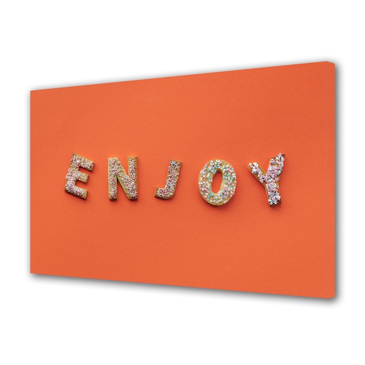 Tablou Canvas Premium, Art Star, Enjoy, Mesaje, Panza pe cadru de lemn, Decoratiuni Moderne pentru Casa, 20 x 30 cm