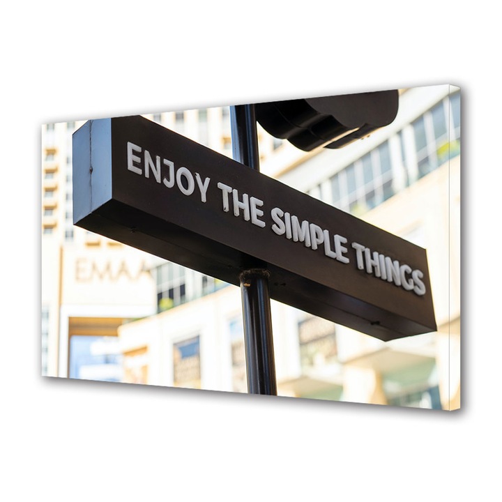 Tablou Canvas Premium, Art Star, Bucura-te de lucrurile marunte, Mesaje, Panza pe cadru de lemn, Decoratiuni Moderne pentru Casa, 20 x 30 cm
