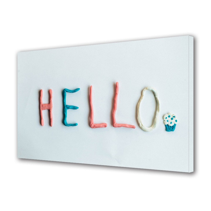 Tablou Canvas Premium, Art Star, Sweet hello, Mesaje, Panza pe cadru de lemn, Decoratiuni Moderne pentru Casa, 20 x 30 cm