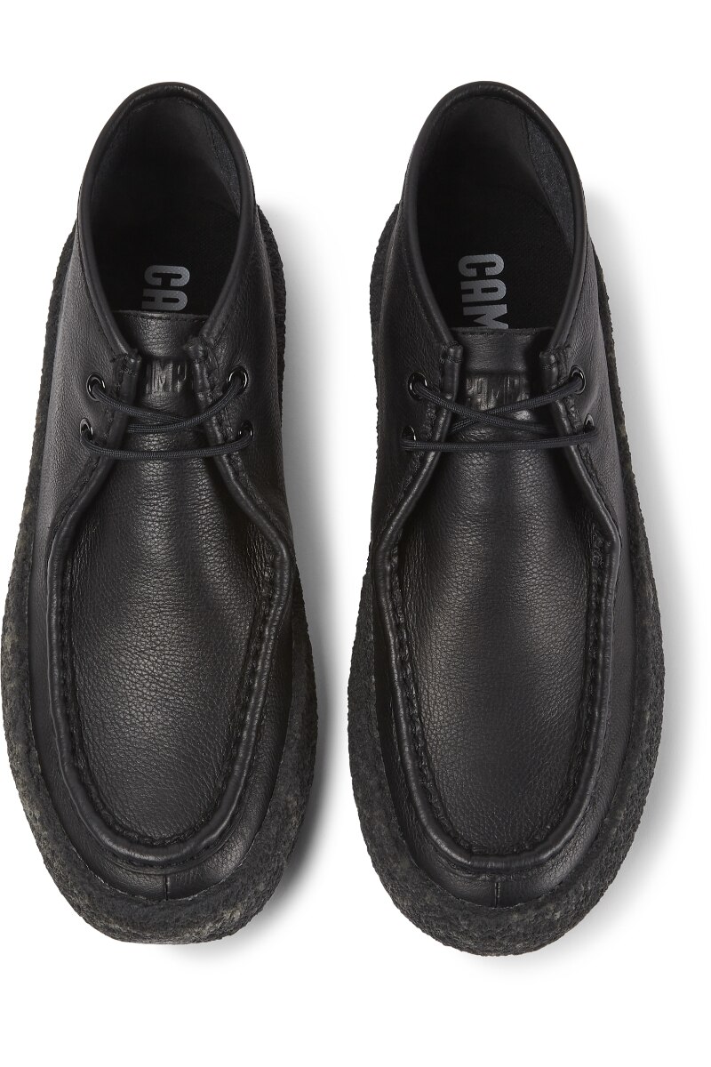 Pantofi barbati Bark, Camper, Piele naturala, 46 EU, Negru