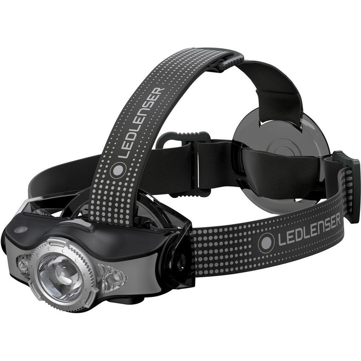 Lanternă frontală reîncărcabilă, LEDLENSER Bluetooth, 1000 lm, 18650 mAh, gri