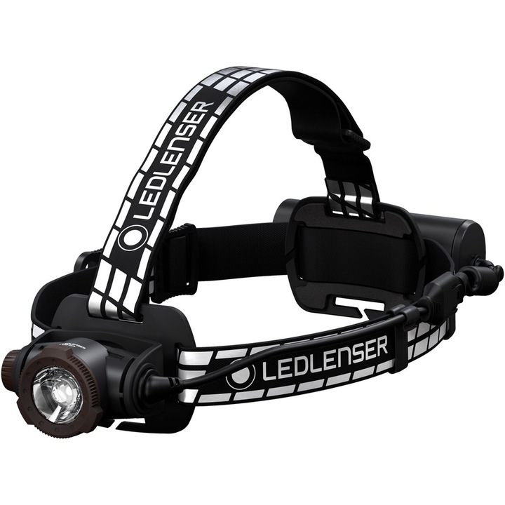 Челник LEDLENSER, Пластмаса, H7R Signature, 1200 lm, Li-ion, Черен/Бял