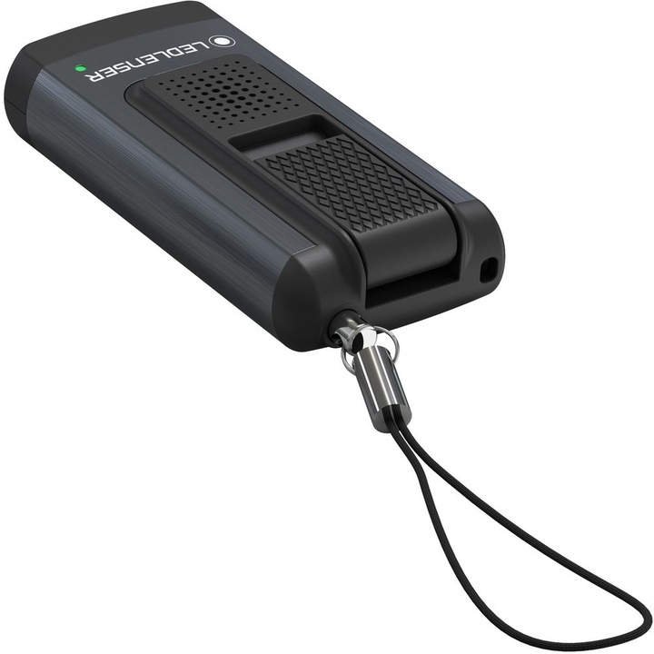 Акумулаторна лампа ключодържател, LEDLENSER, Алуминий, K6R, с аларма, Li-ion, 400 lm, Тъмно сива
