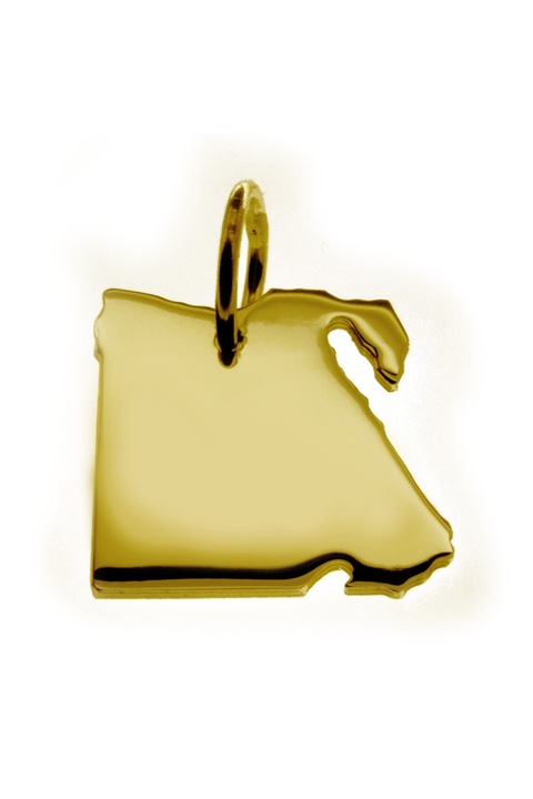 Pandantiv harta Egipt, Aur galben, 2.8 g, 20 mm, Auriu