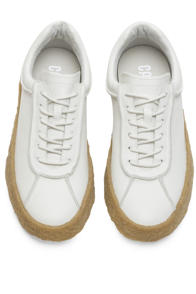 Pantof casual Bark, Camper, Piele naturala, 46 EU, Alb/Maro