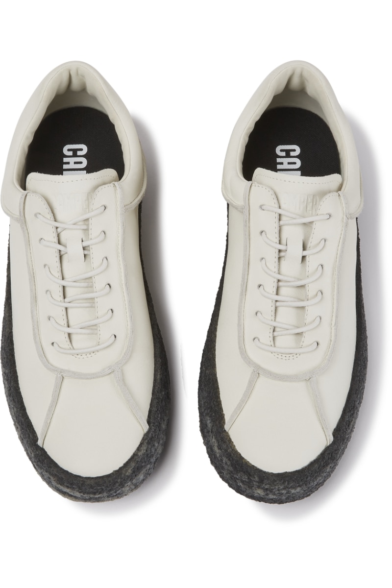 Pantof casual Bark, Camper, Piele naturala, 42 EU, Alb/Negru