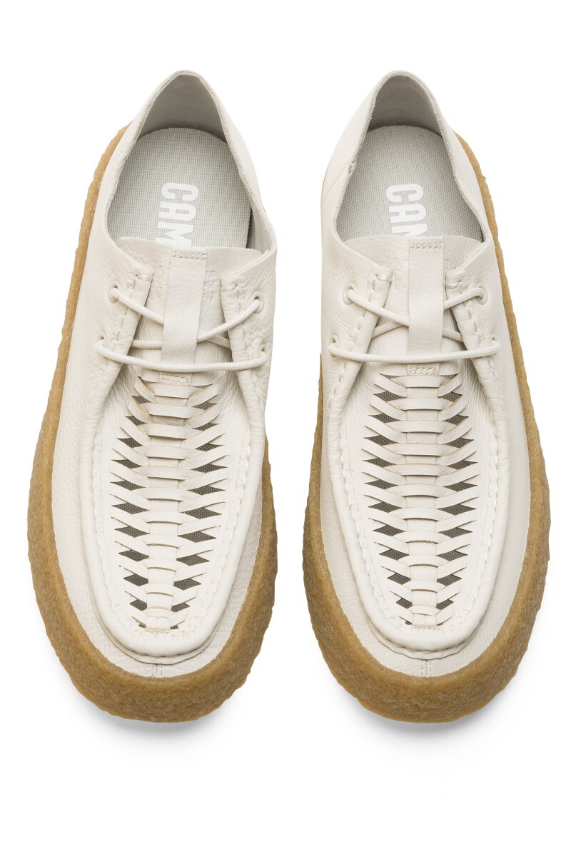 Pantof casual Bark, Camper, Piele naturala, 42 EU, Alb/Maro